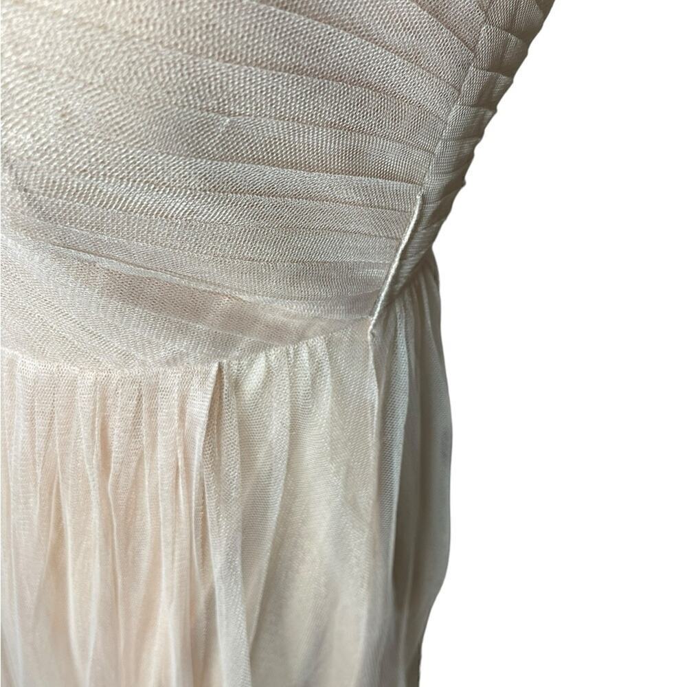 Jenny Yoo Strapless Blush Chiffon Maxi Dress Size 4 Bridesmaid Prom Fairycore - Picture 16 of 16